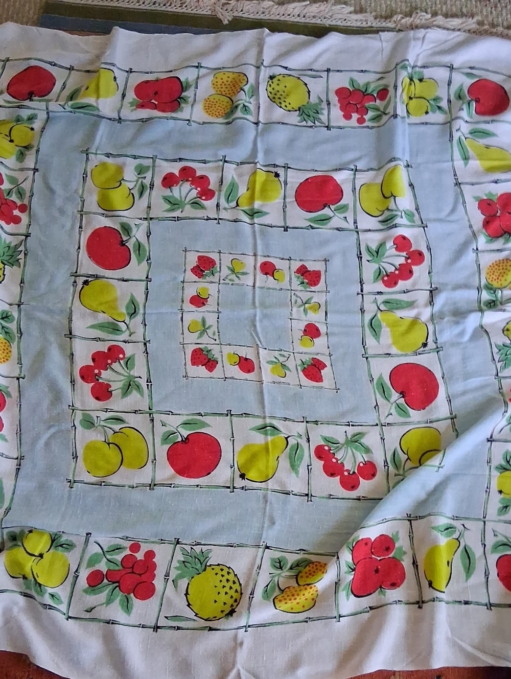 Vintage Tablecloth Linen Cotton